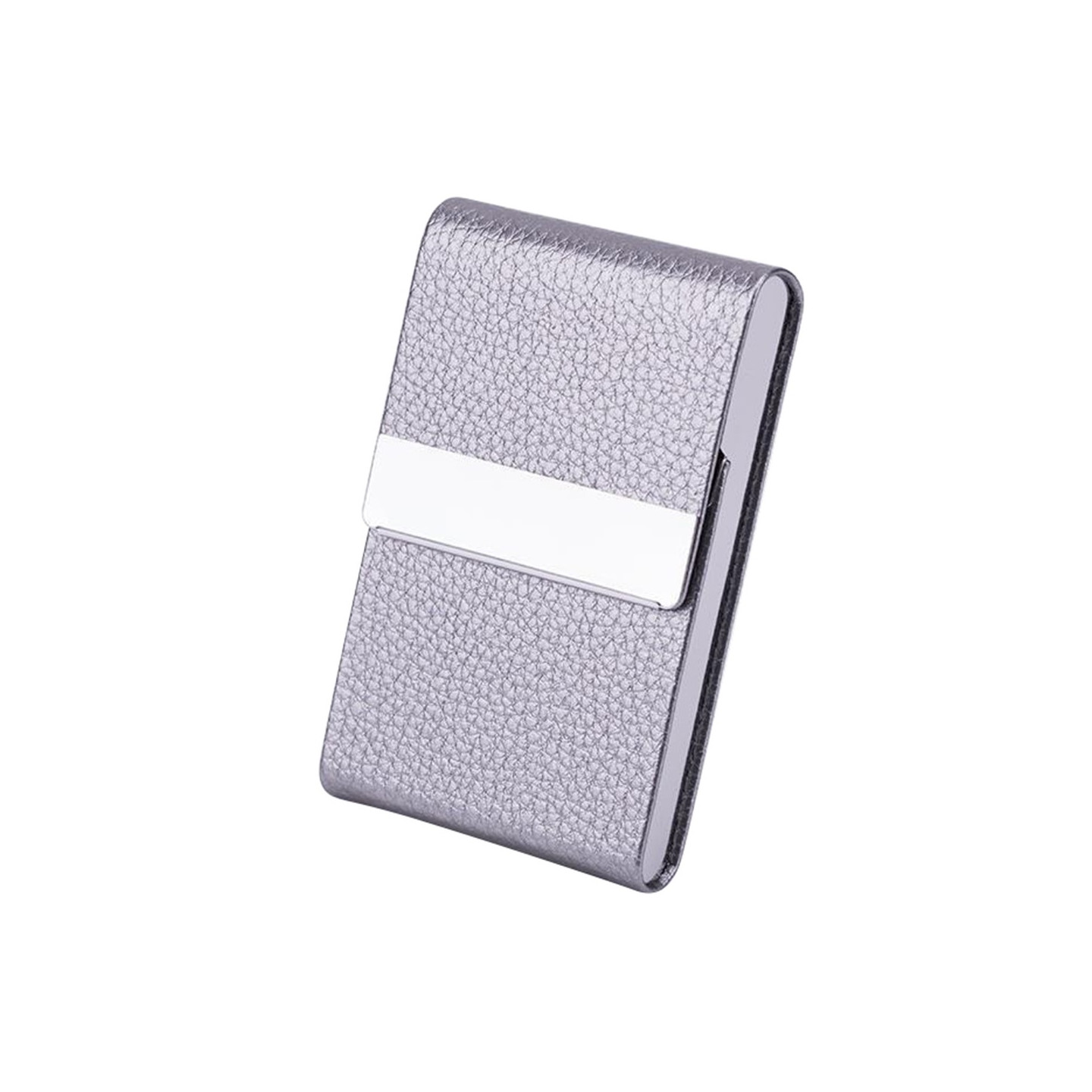 Card Case Card Holder Business Card Holder Magnetic Closure - Silver