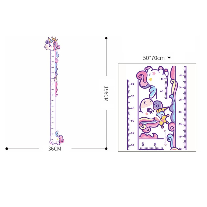 Veggklistremerke for mål av vekstlengde - Vekstdiagram - Regnbuehest