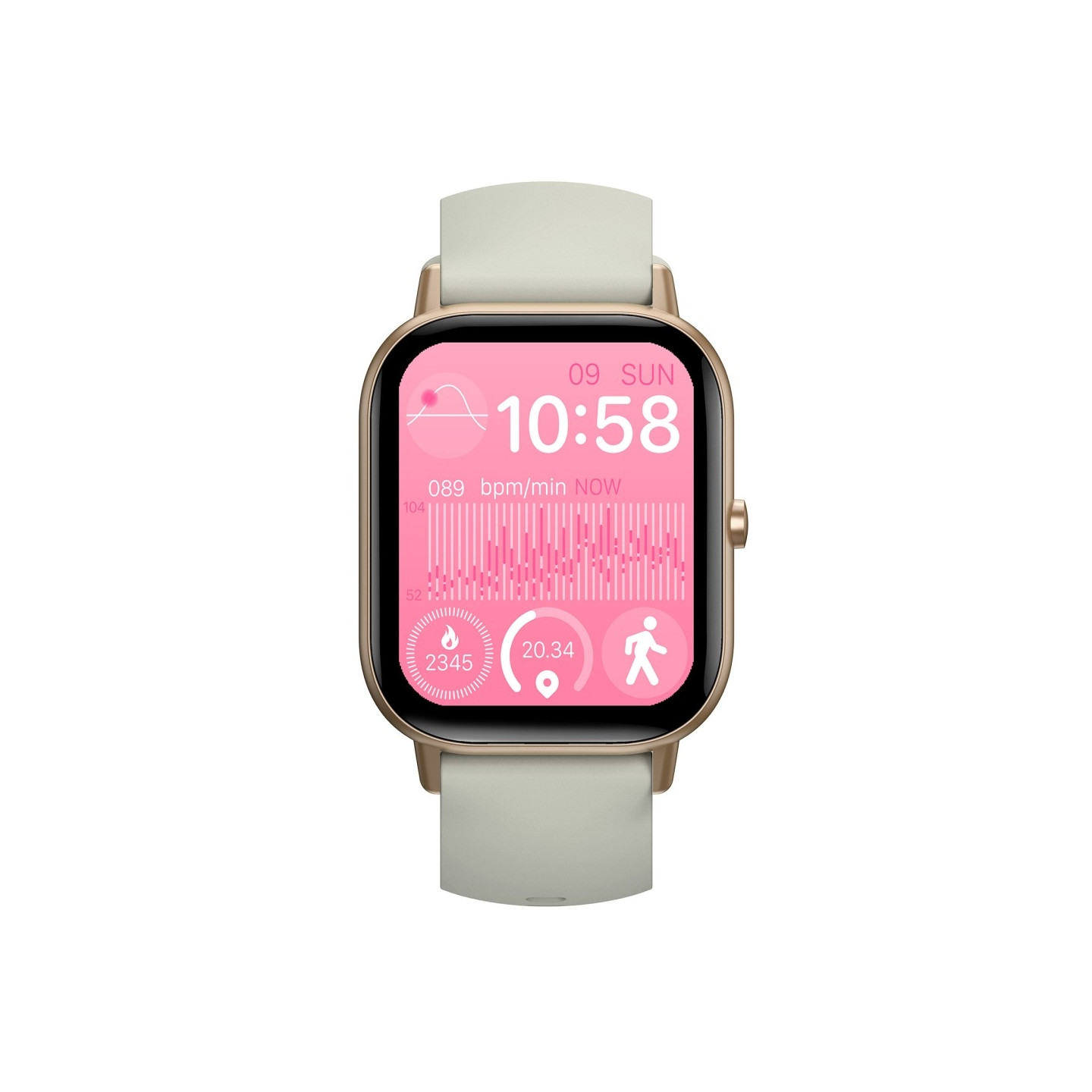 SmartKlocka 2,01" Stor skärm Hälsomonitor Sport Bluetooth Smartwatch - Beige