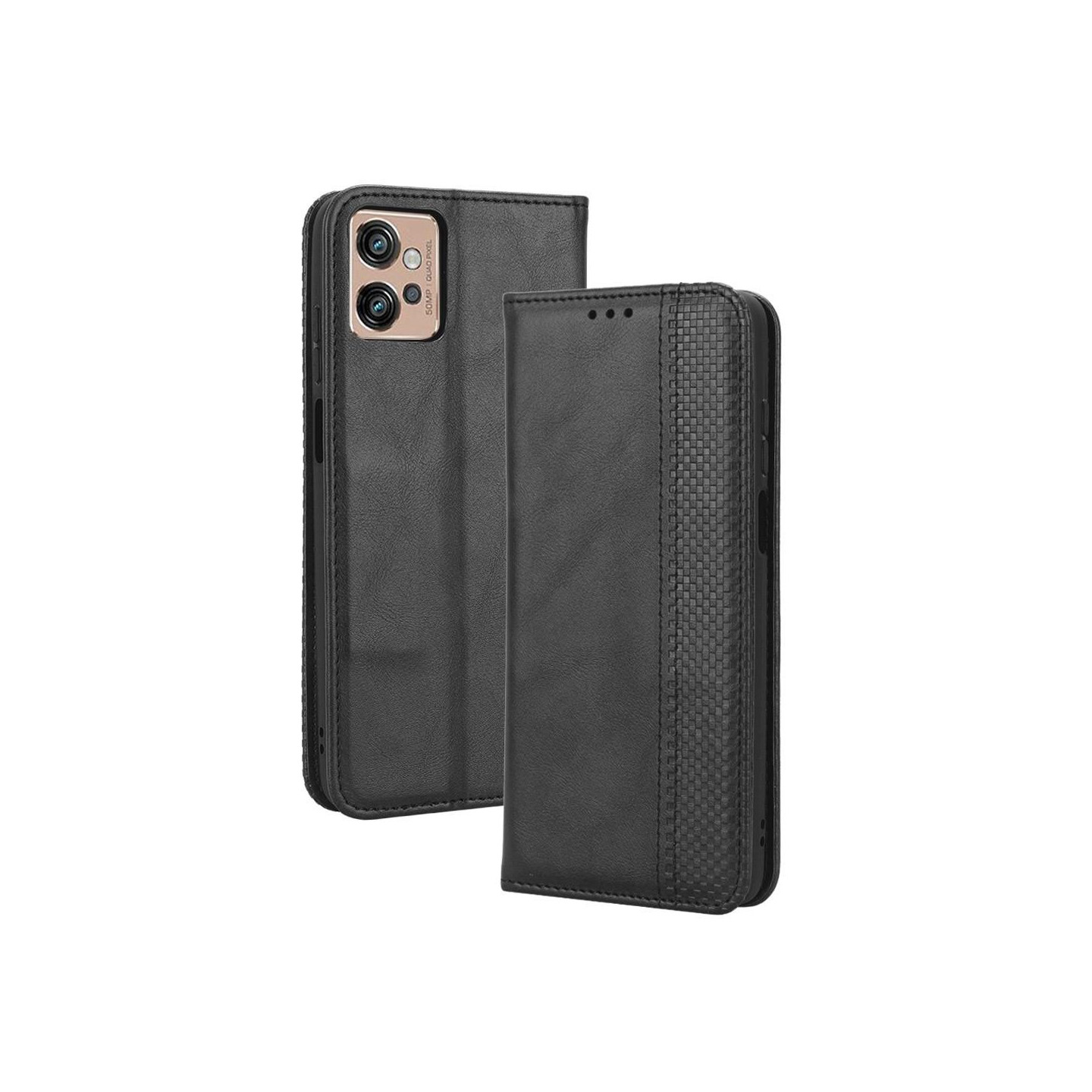 Wallet Stand Flip Phone Case for Motorola Moto G32 4G - Black