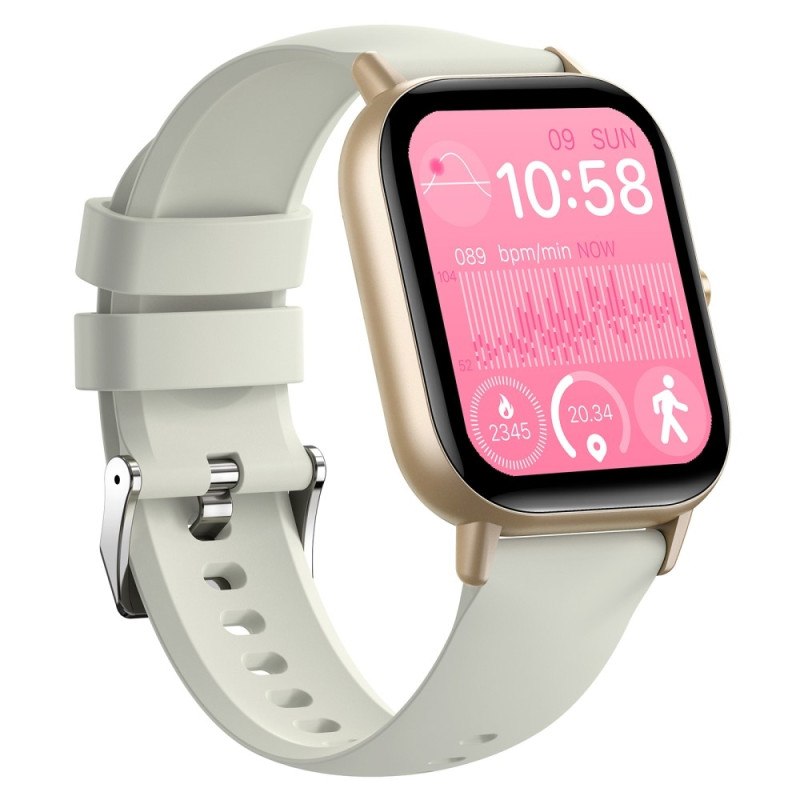 Smart Watch 2,01" suuren näytön kuntomonitori Sports Bluetooth-älykello - Beige