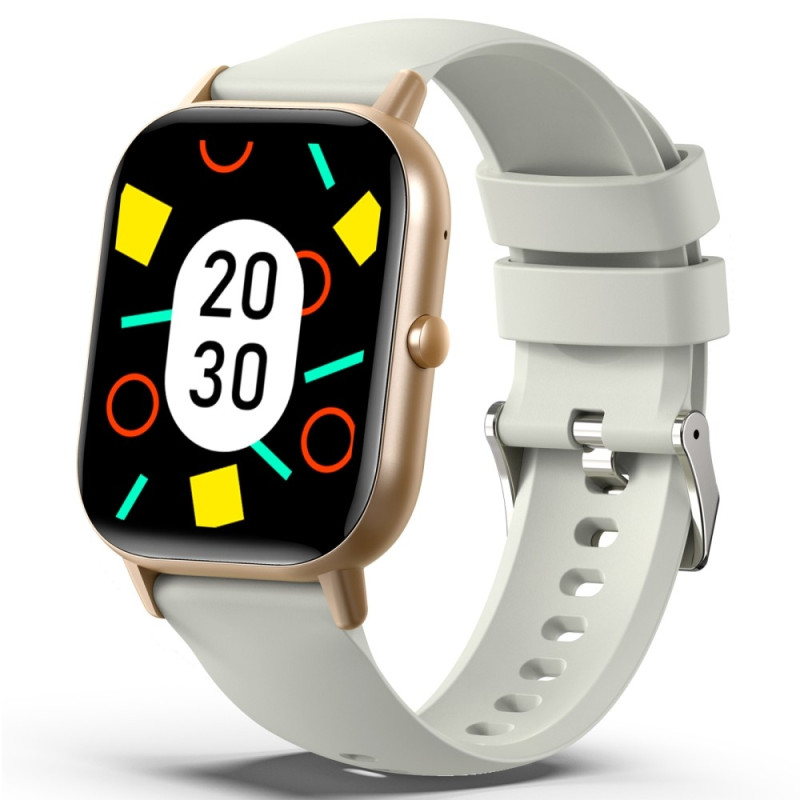 SmartKlocka 2,01" Stor skärm Hälsomonitor Sport Bluetooth Smartwatch - Beige