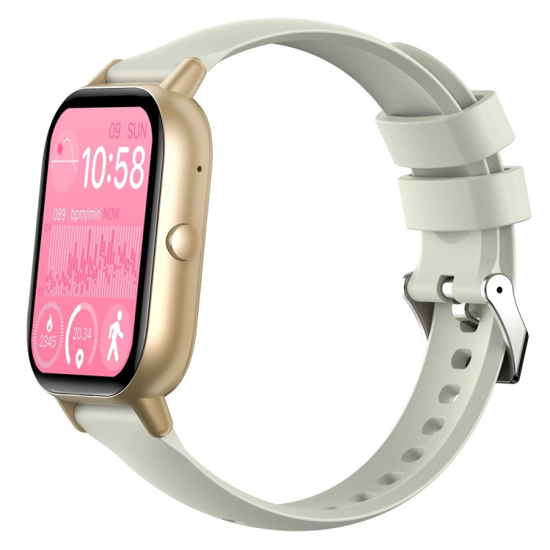 Smart Watch 2.01" Stor skærm Health Monitor Sports Bluetooth Smartwatch - Beige