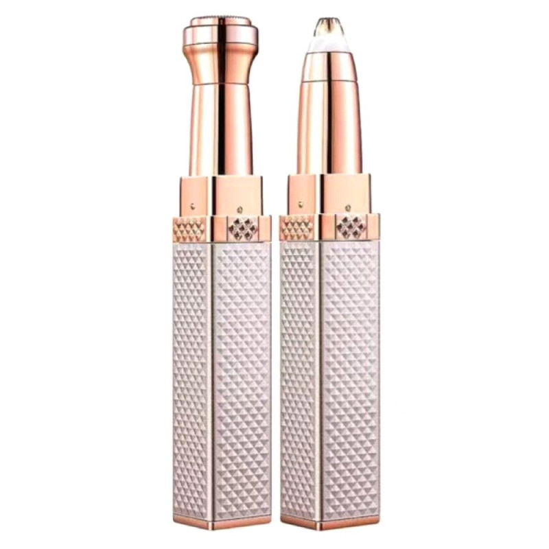 2-in-1 Shaver Trimmer Eyebrow Face Hair Remover Lipstick Shape LED Light