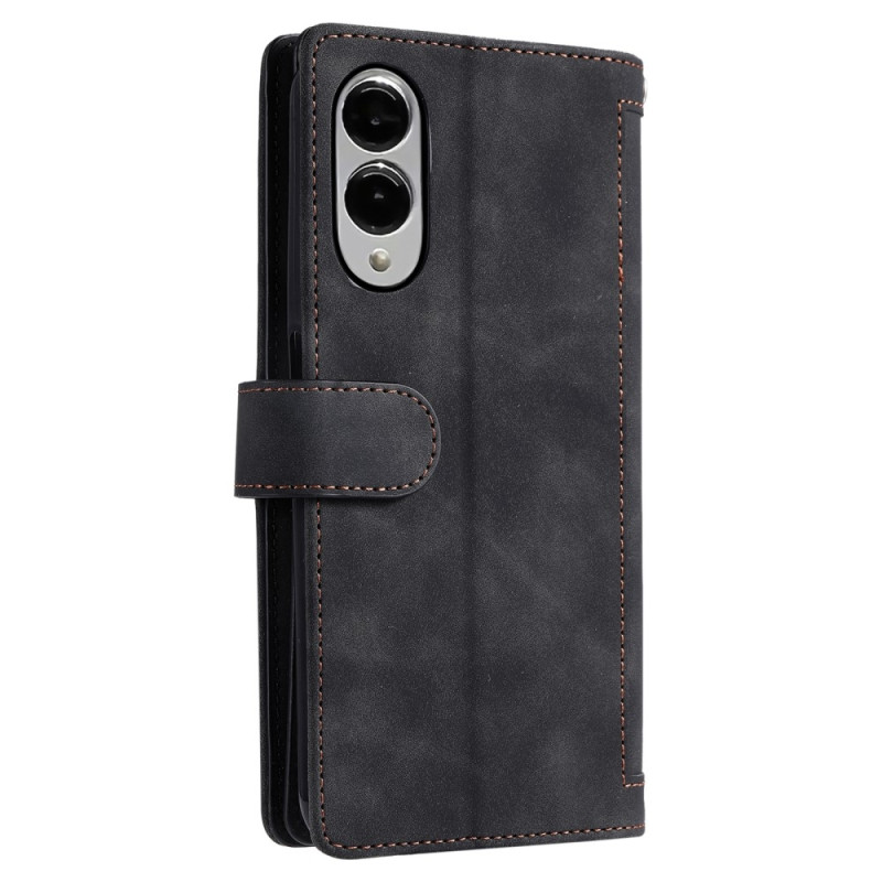 Samsung Galaxy S25 Edge Kuori Vetoketjutaskulla ja 9 Korttipaikalla