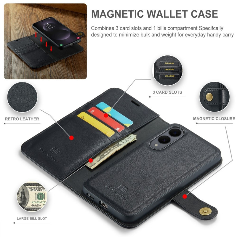 DG.MING for Samsung Galaxy S25 Edge Detachable 2-in-1 Wallet Cover