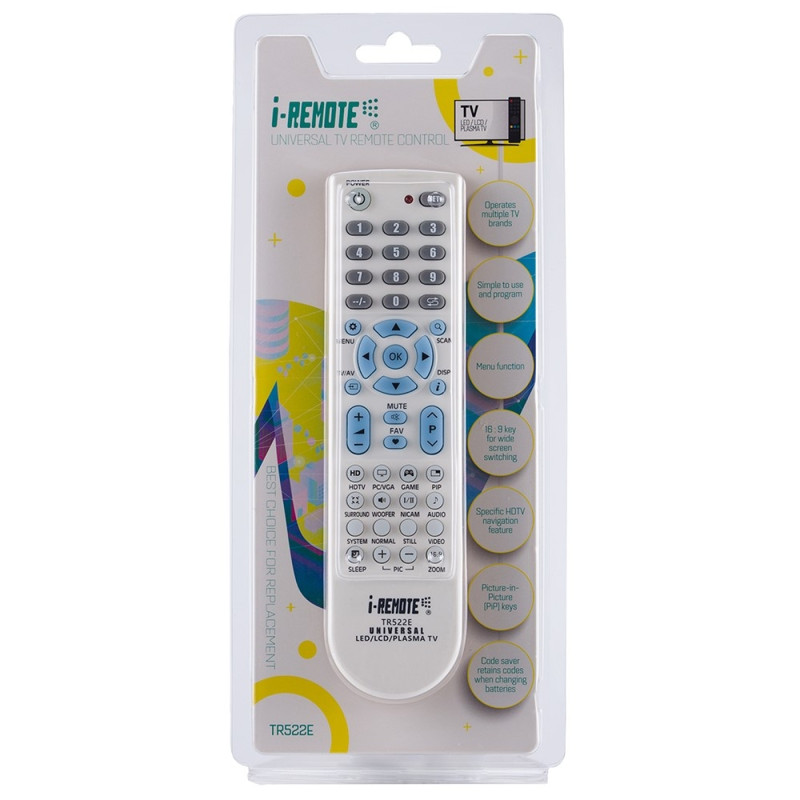 Remote Control I-REMOTE TR522E Universal TV Remote Control Replacement