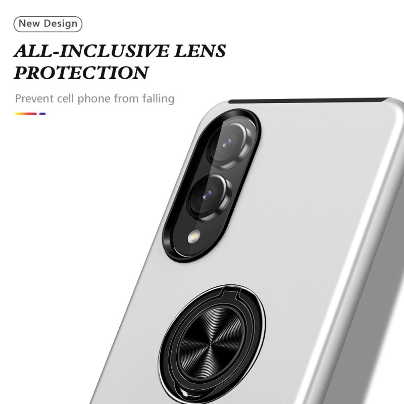 Till Samsung Galaxy S25 Edge Hybrid skal med Finger Ring - Silver