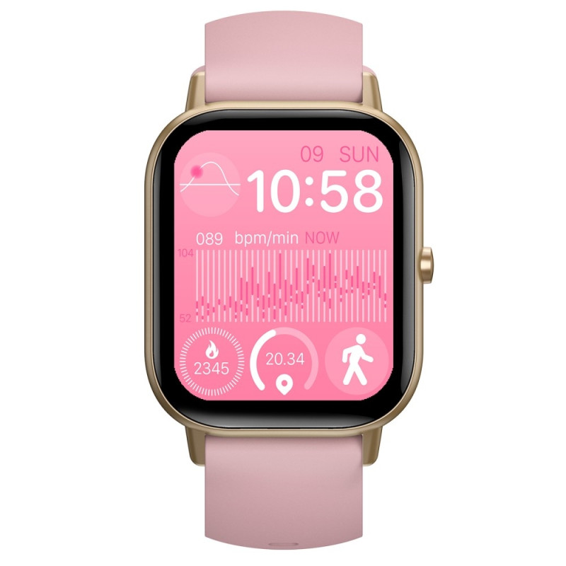 Smart Watch 2.01" Stor skærm Health Monitor Sports Bluetooth Smartwatch - Lyserød