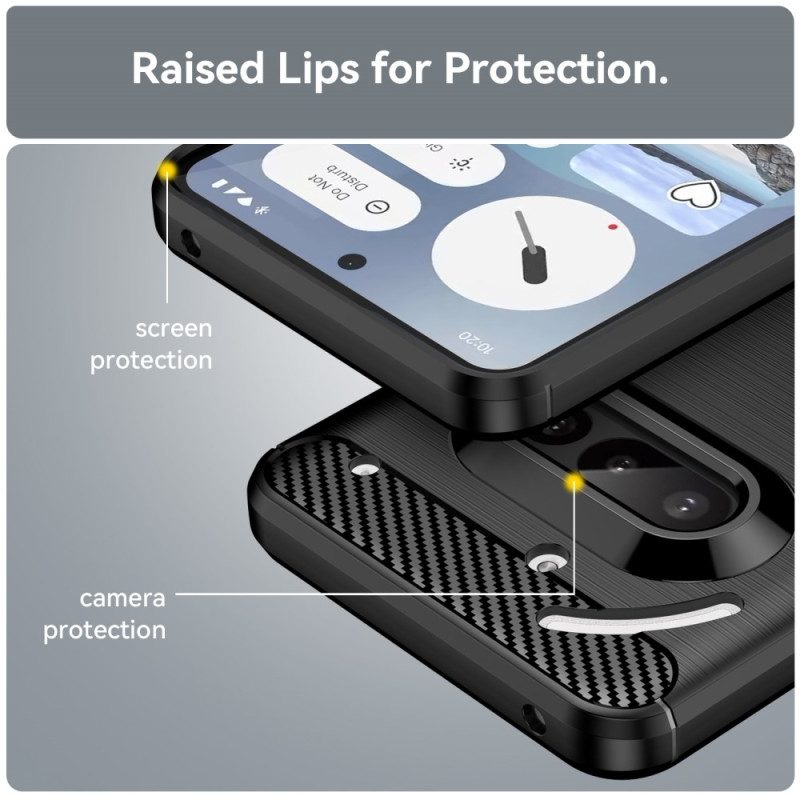 Kulfiber tekstur TPU-cover til Nothing Phone (3a)