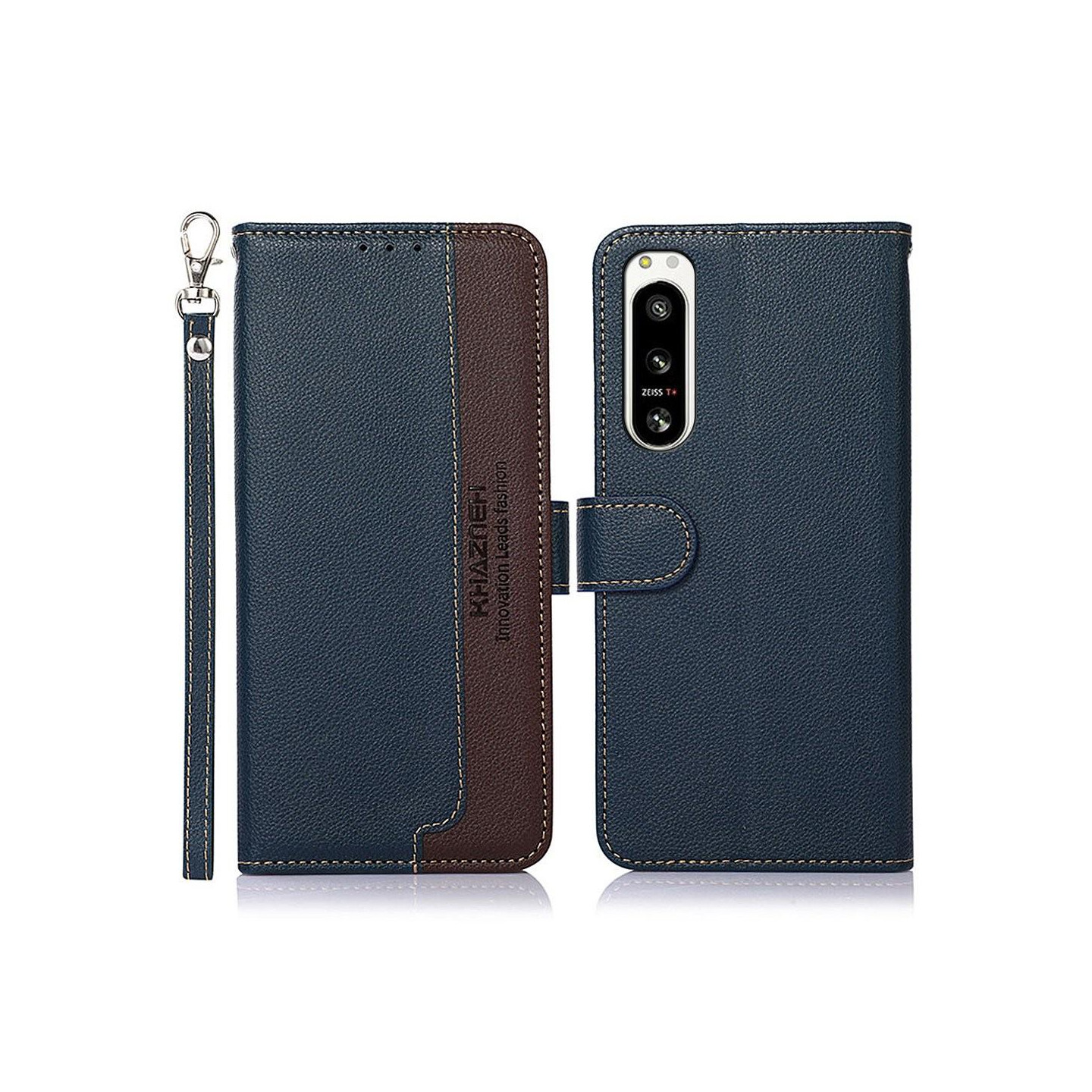 KHAZNEH Phone Cover for Sony Xperia 5 IV - Blue - Brown
