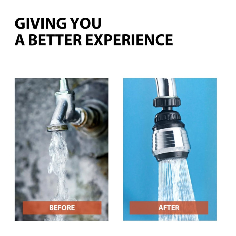 360 Degree Swivel Water Faucet 2 Positions Kitchen Mixer Aerator Sink