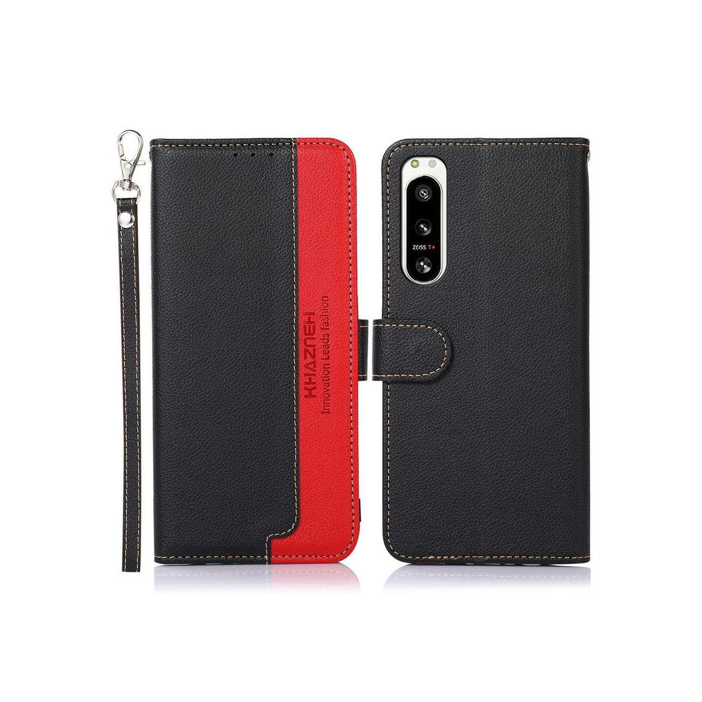 KHAZNEH puhelimen kansi Sony Xperia 5 IV - musta - punainen