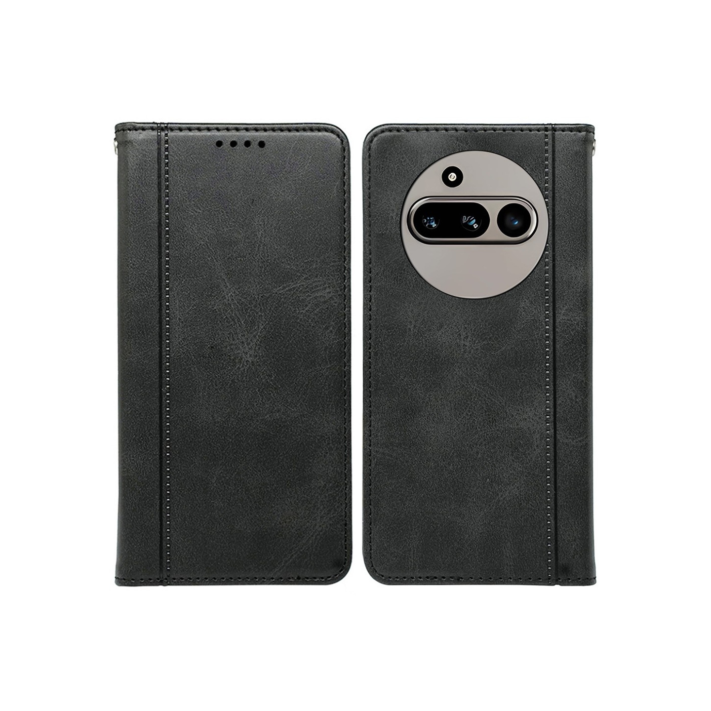 Til Nothing Phone (3a) Deksel med skjult magnetisk lukking - Svart