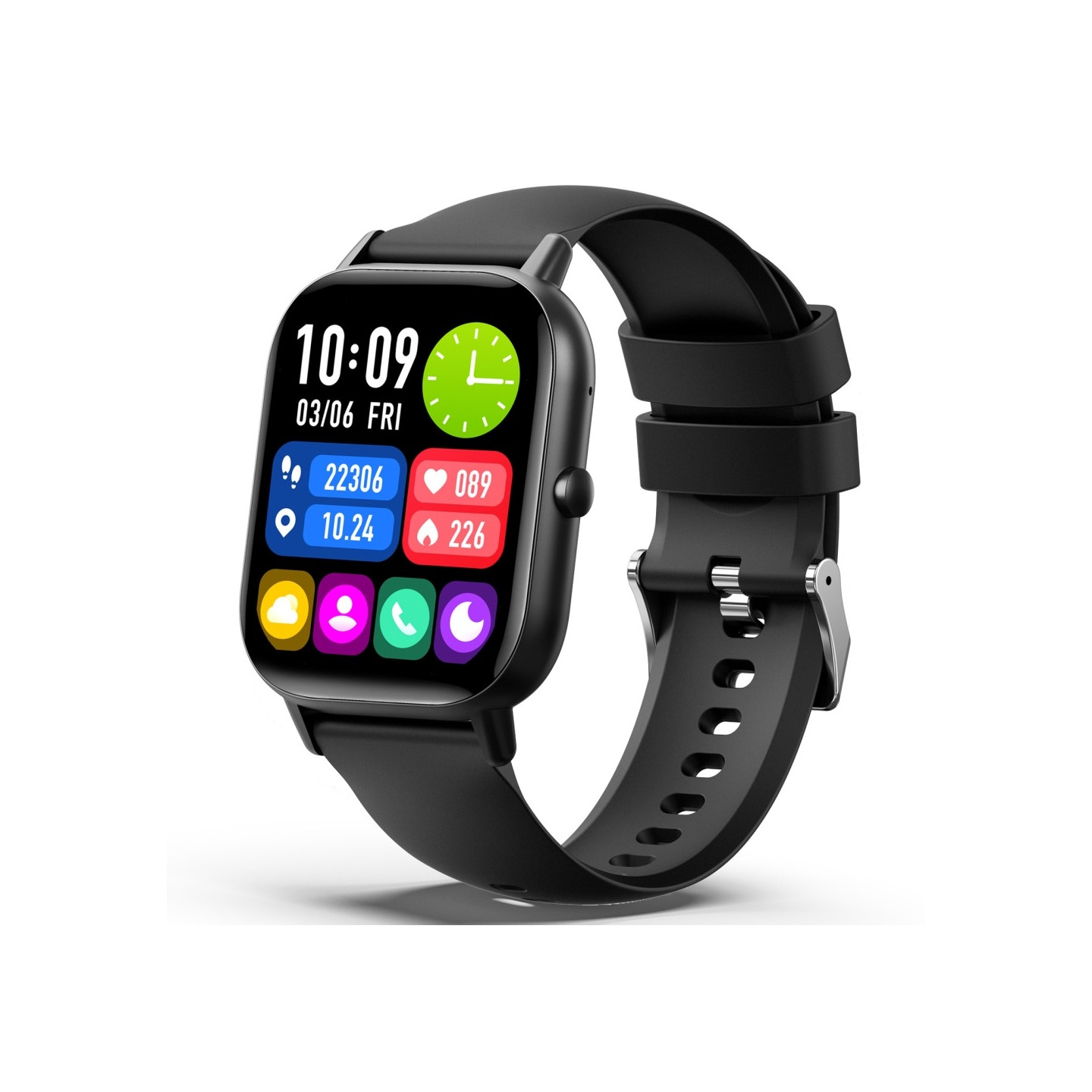 Smart Watch 2.01" Stor skærm Health Monitor Sports Bluetooth Smartwatch - Sort