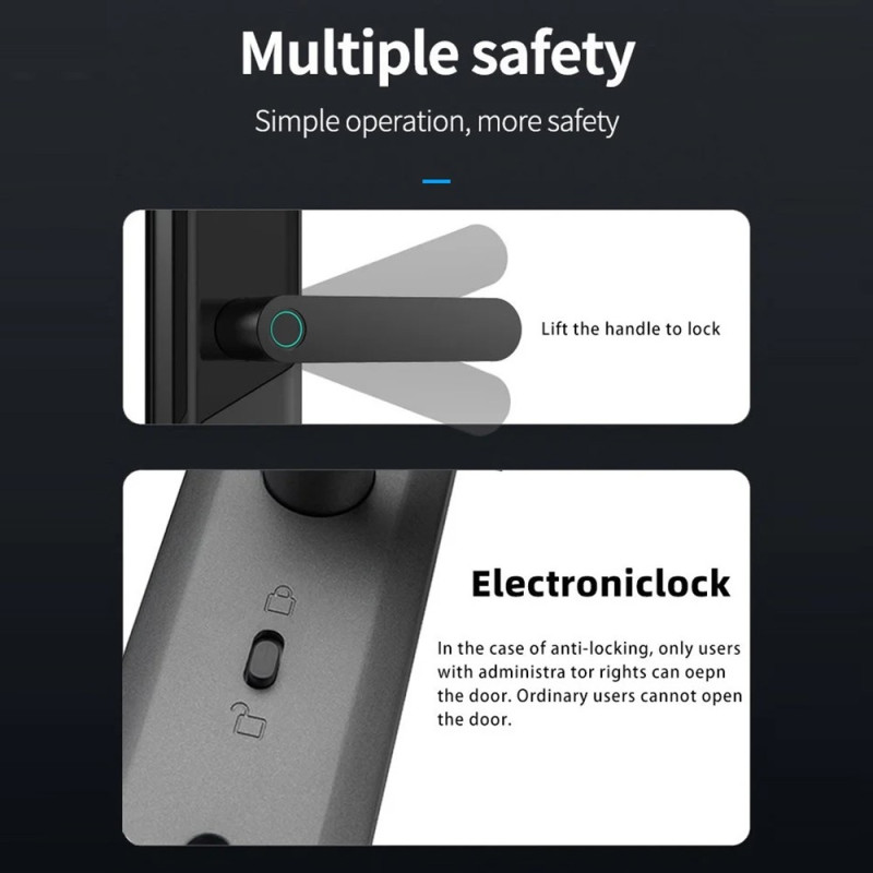 A1 Tuya WiFi Fingerprint Smart Door Lock Dynamic Password NFC Electronic Lock