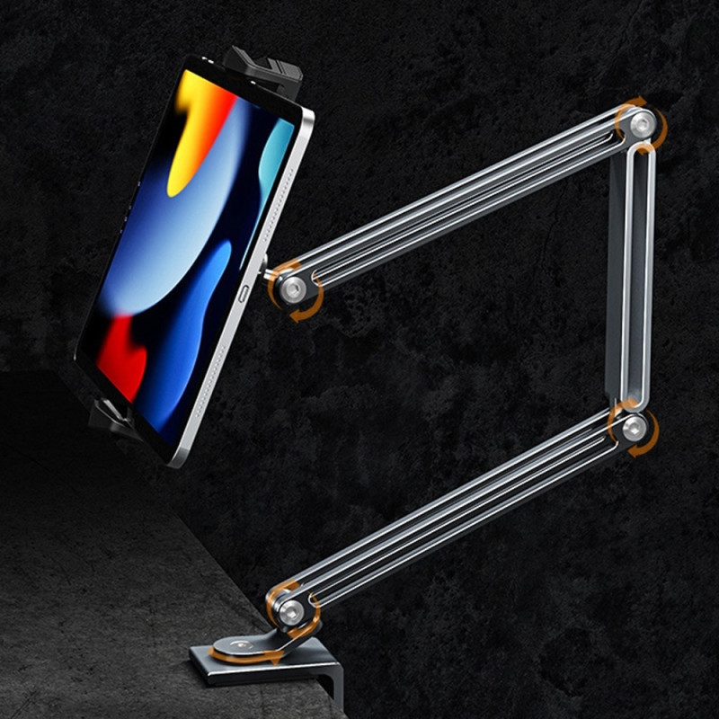 BONERUY Hållare Justerbar arm Mobiltelefon Surfplatta Stativ Lazy Bracket Silver