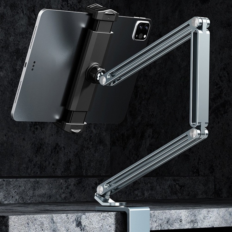 BONERUY Holder Justerbar Arm Mobiltelefon Tablet Stand Lazy Bracket - Sølv