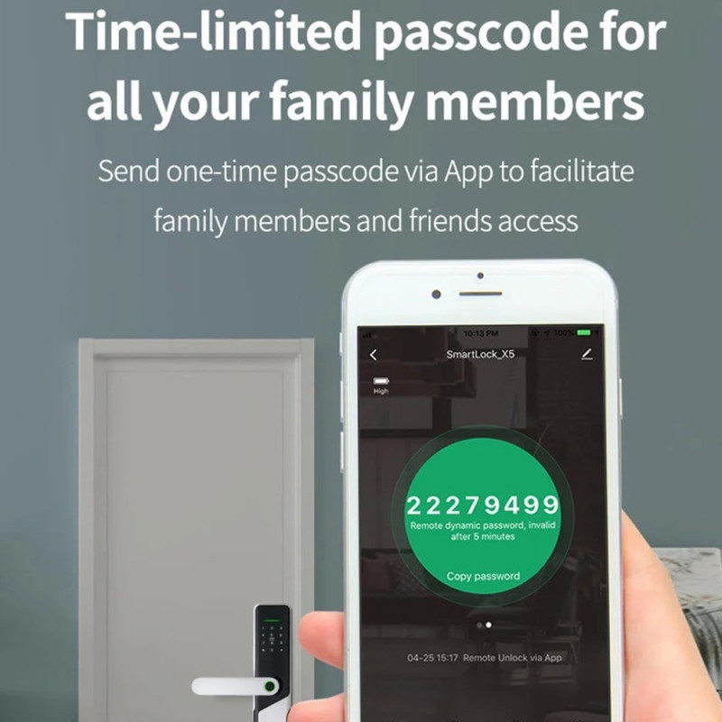 A1 Tuya WiFi Fingerprint Smart Door Lock Dynamic Password NFC Electronic Lock