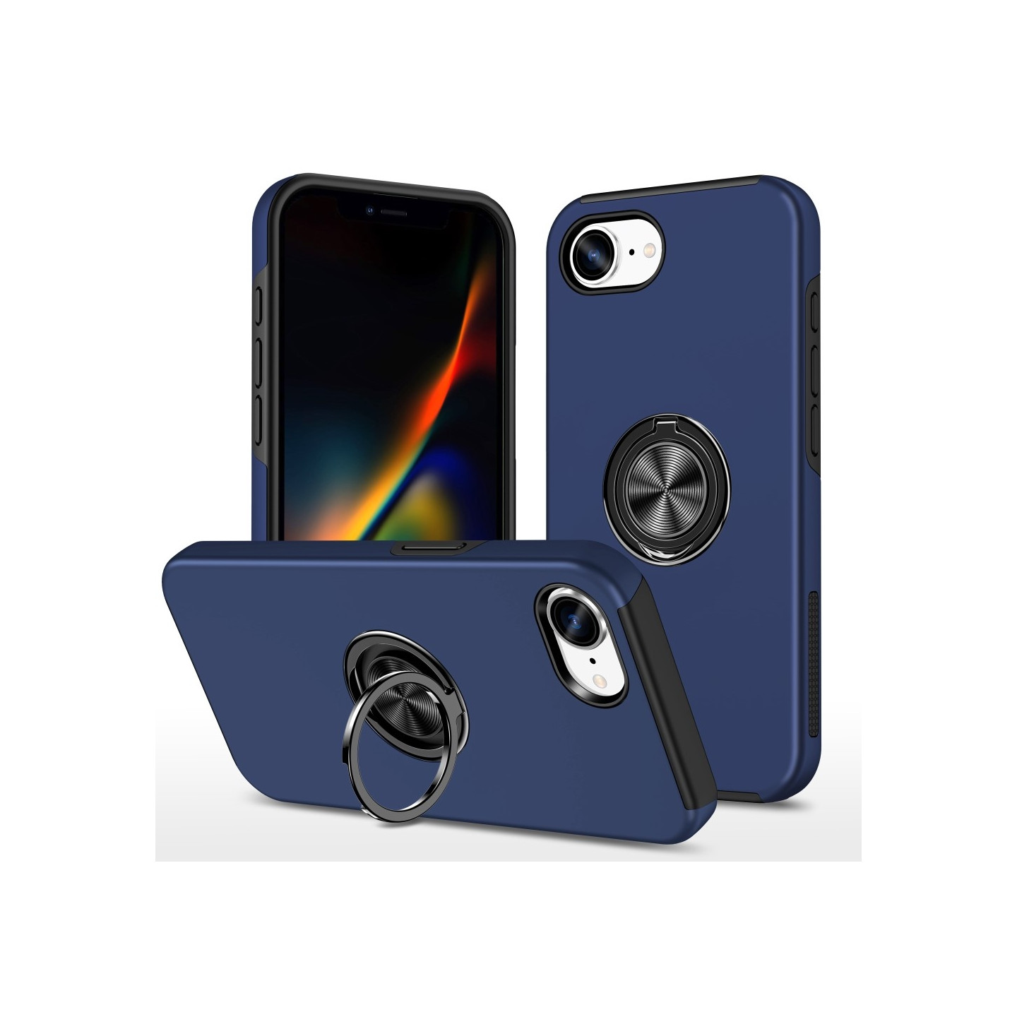 For iPhone 16e Hybrid-deksel med Fingerring