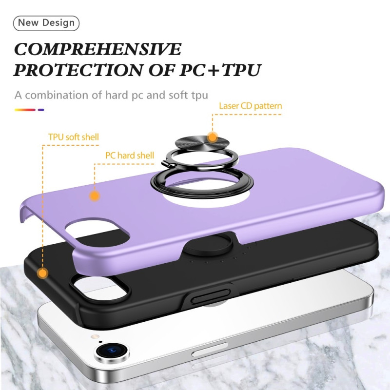 For iPhone 16e Finger Ring Kickstand Hybrid Case