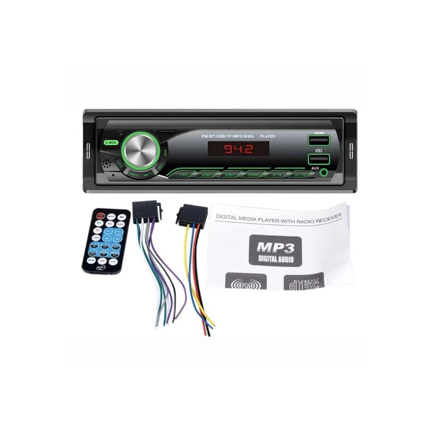 Autostereo MP3-soitin Bluetooth FM-radio Autoäänijärjestelmä TF Card U -levy