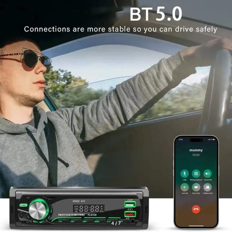 Bilstereo MP3-spiller Bluetooth FM-radio Bilstereosystem TF-kort U Disk