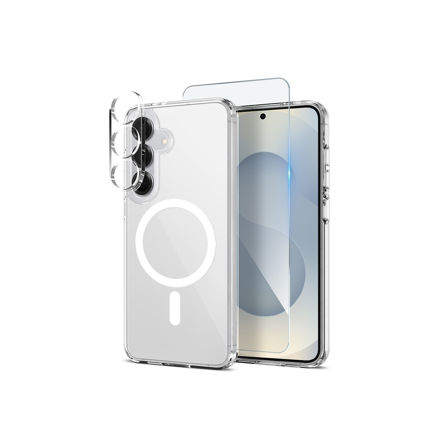 NORTHJO til Samsung Galaxy S25+ TPU-cover + Hærdet Glasfilm + Kameralinsebeskytter