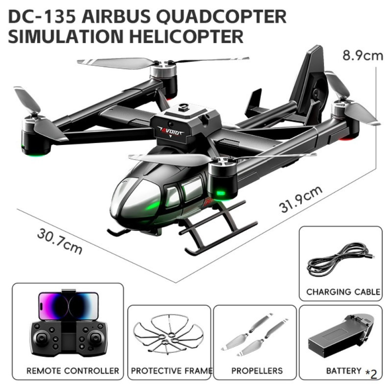 X38 DC-135 Helikopter Drone Kamera Luftfoto Quadcopter 2 batterier