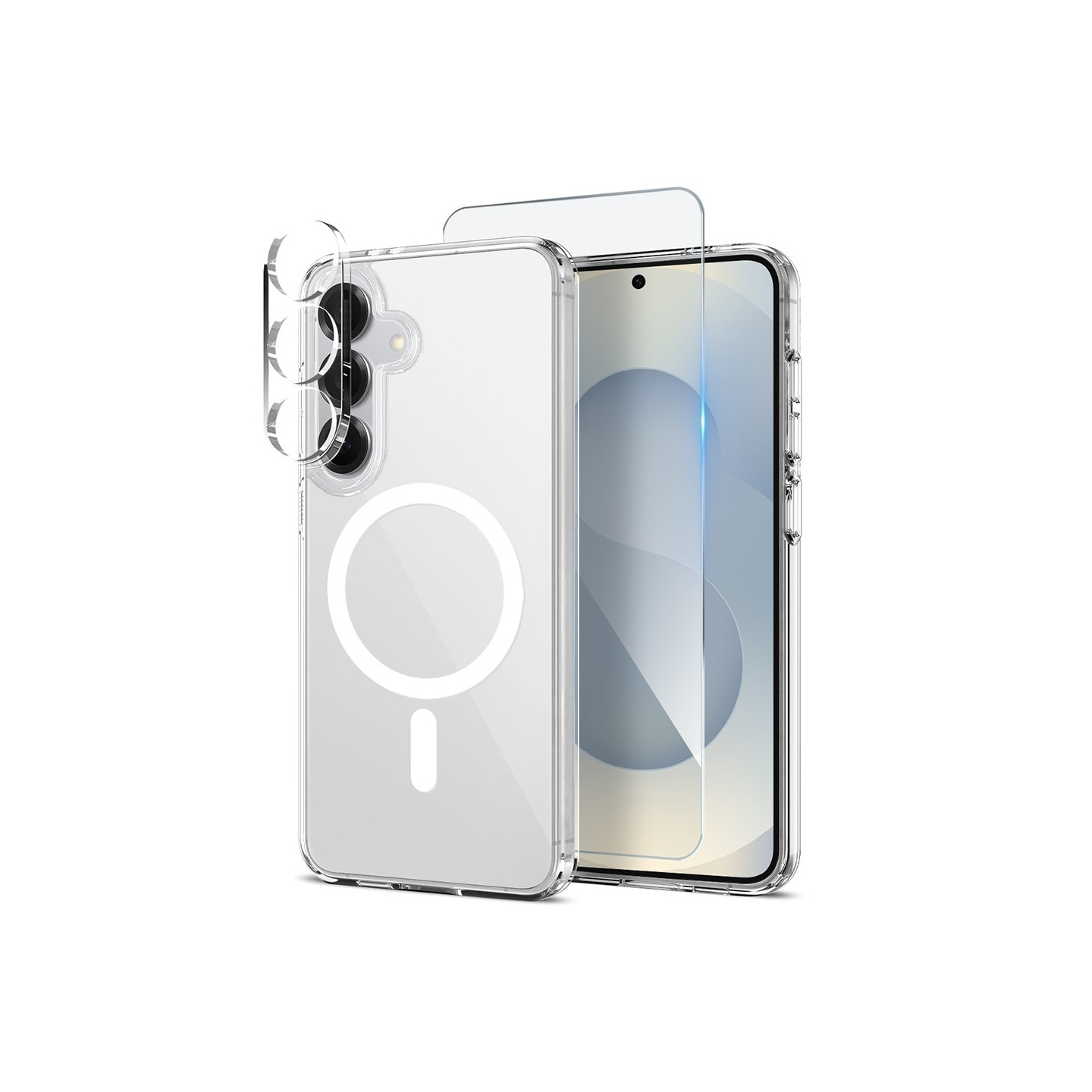 NORTHJO Samsung Galaxy S25 TPU-suojakuori + Karkaistu lasikalvo + Kameran linssinsuoja