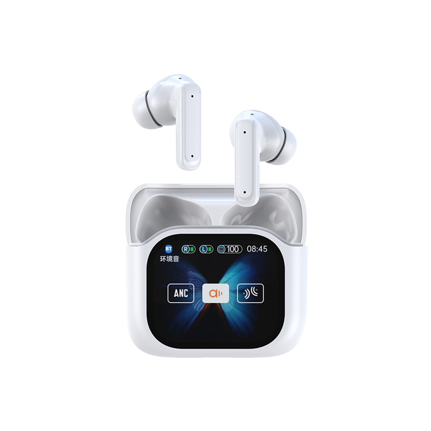 Oversætter 150 Sprog Oversættelse Smart Voice Bluetooth In Ear-hovedtelefoner - Hvid