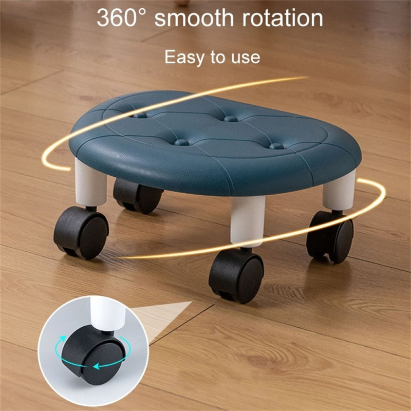 Stol Plast Låg Pall Enkel Hem Sovrum Universal Hjul Liten Svart