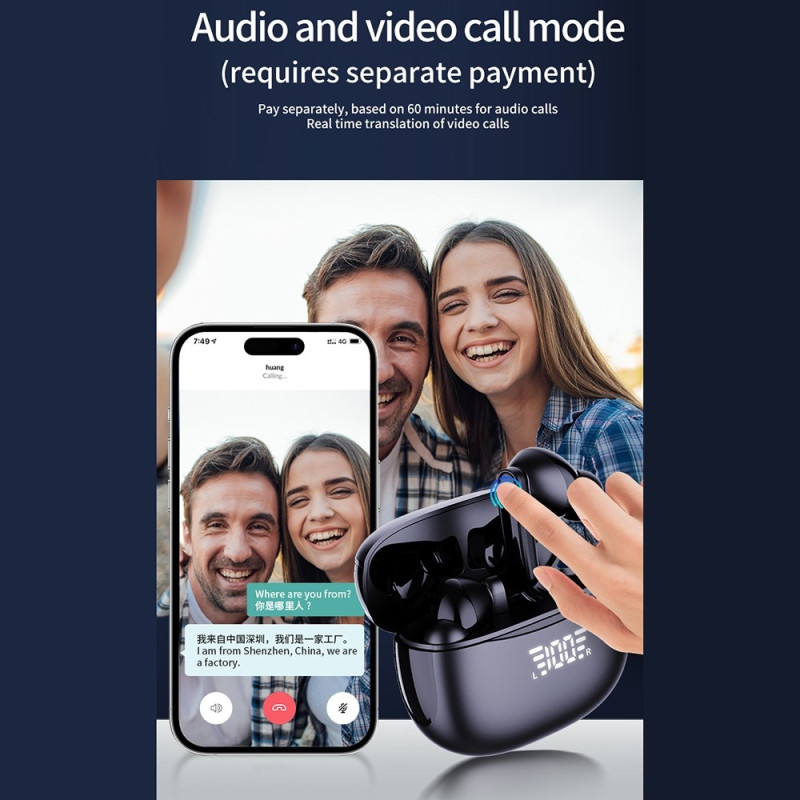 A8 150 språk Translation Översättare Smart Voice Bluetooth In Ear-hörlurar