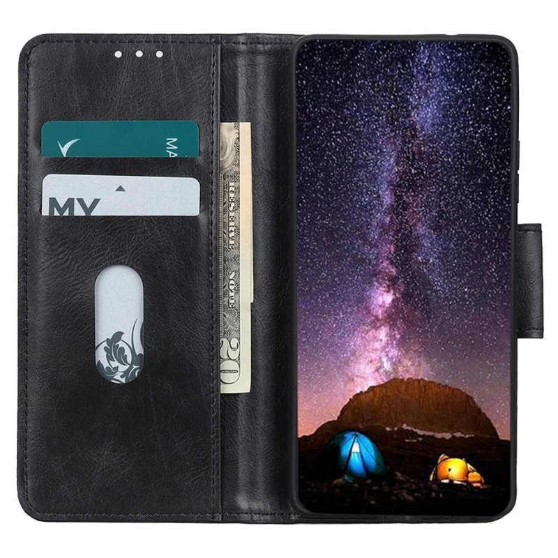 Crazy Horse Wallet Stand Cover for Sony Xperia 5 IV - Black