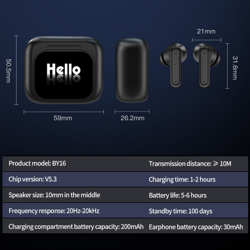 Oversetter 150 Språk Oversettelse Smart Voice Bluetooth In Ear-hodetelefoner - Hvit