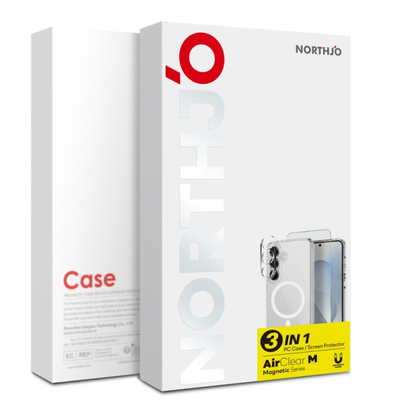 NORTHJO För Samsung Galaxy S25 TPU Skal + Härdat Glas + Lins Skydd