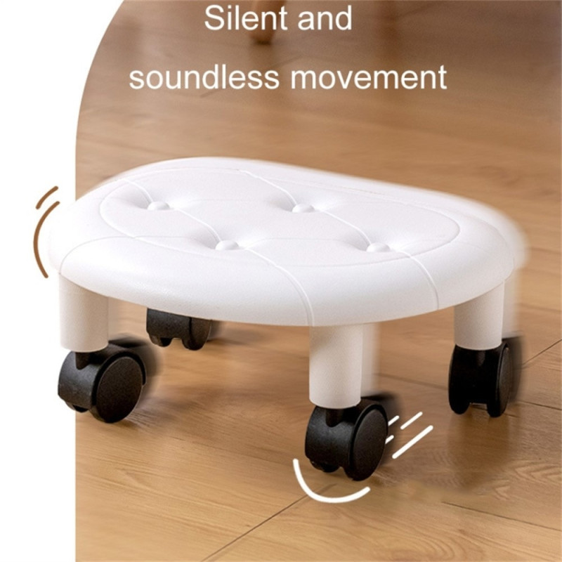 Stol Plast Låg Pall Enkel Hem Sovrum Universal Hjul Liten Svart