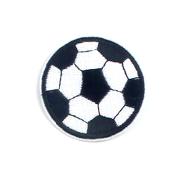 2 Pieces 7.3cm Cartoon Football Iron On Embroidered Patch Applique DIY Badge
