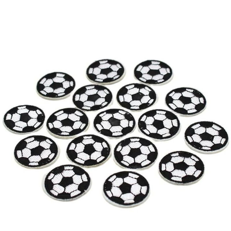 2 Pieces 7.3cm Cartoon Football Iron On Embroidered Patch Applique DIY Badge