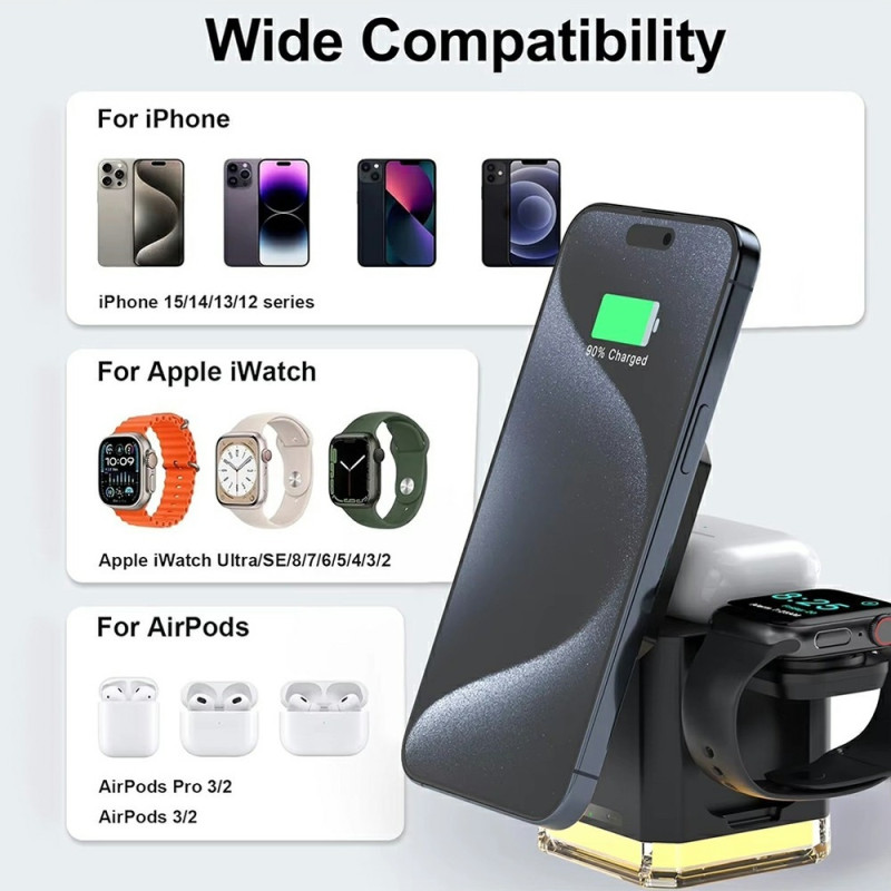 3-i1-overvågningskameraoplader Bevægelsesdetektionskamera Night Vision 64GB