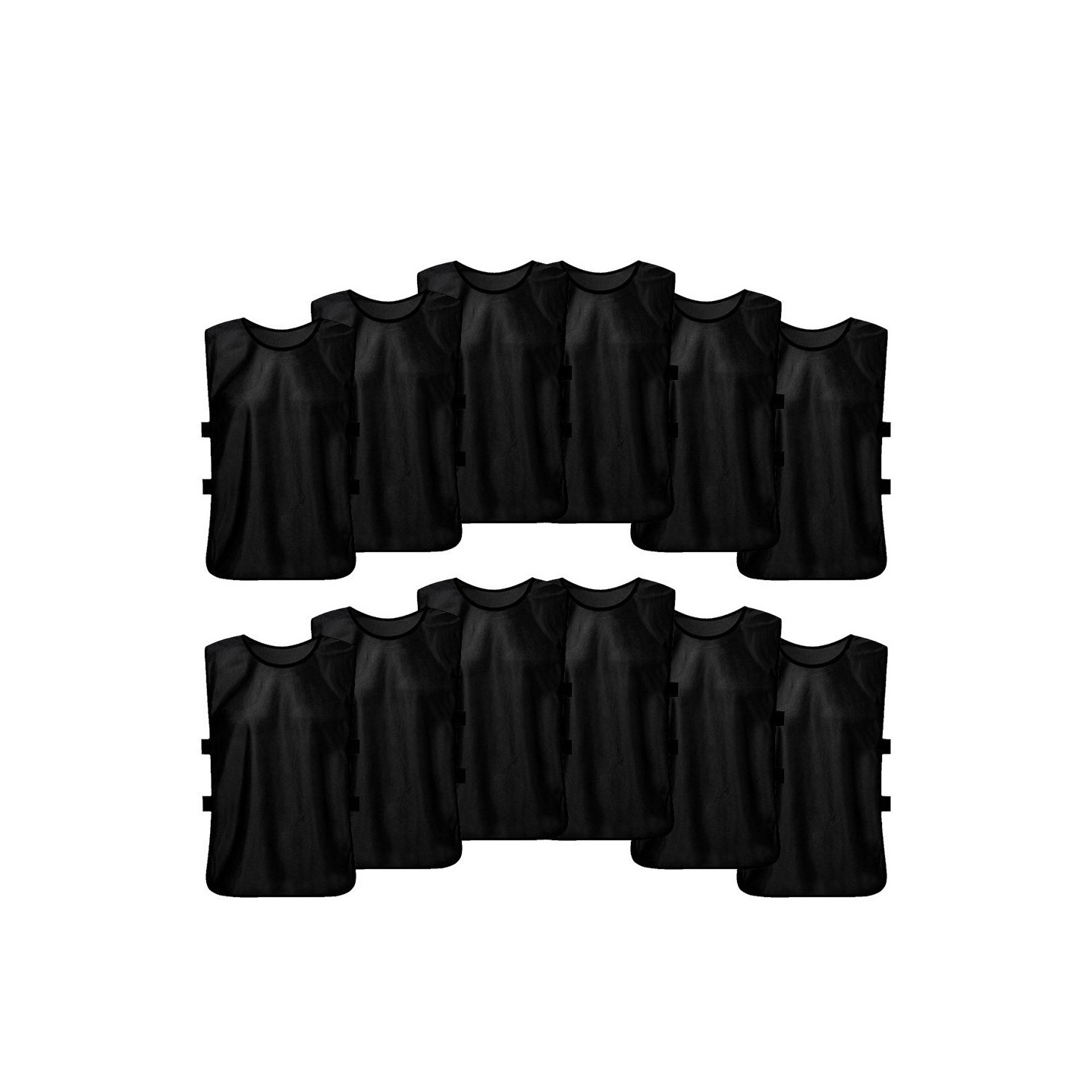 12ST Vuxna Fotboll Snabbtorkande Fotbollsväst Träningsväst - Svart