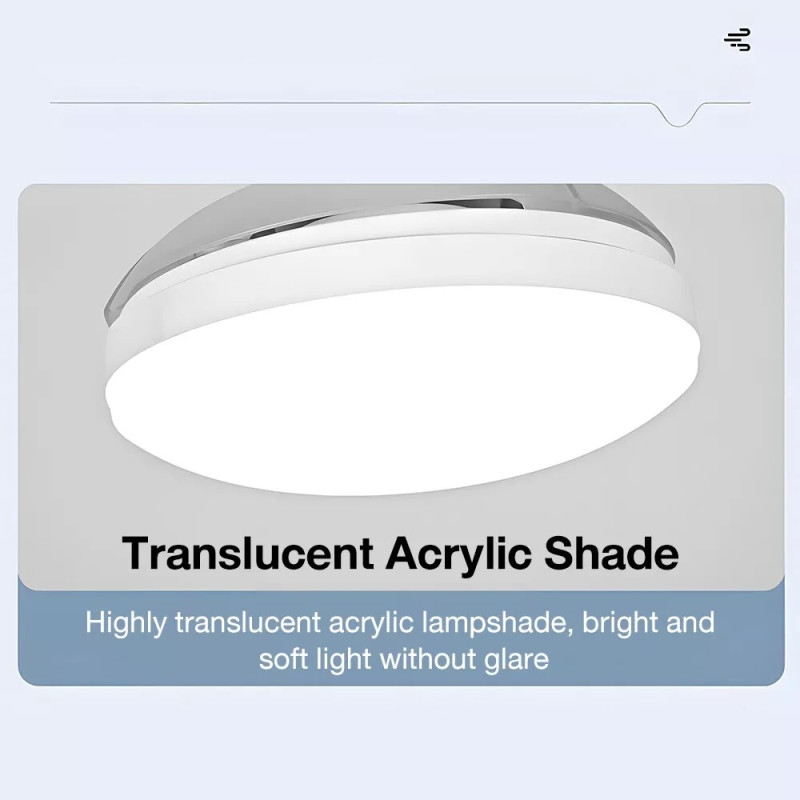 Loftsventilator E27 Ventilator Loftslys med fjernbetjening APP kontrol 3 hastigheder dæmpbar