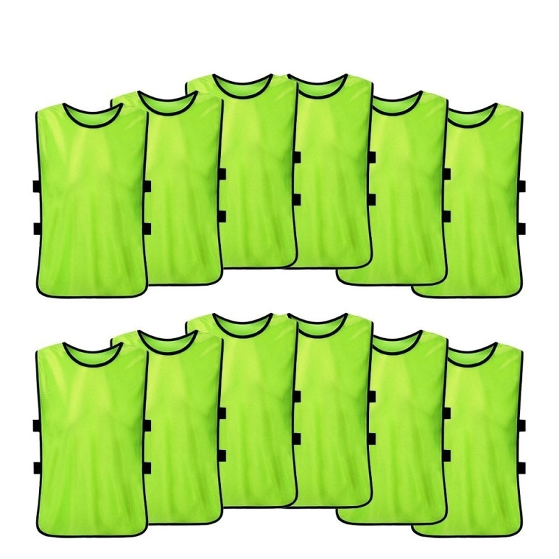 12PCS Adults Football Quick-Drying Football Vest Training Vest - Fluorescent