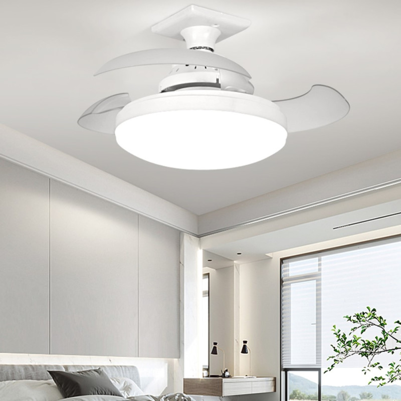 Ceiling Fan E27 Fan Ceiling Light with Remote Control APP Control 3 Speeds Dimmable