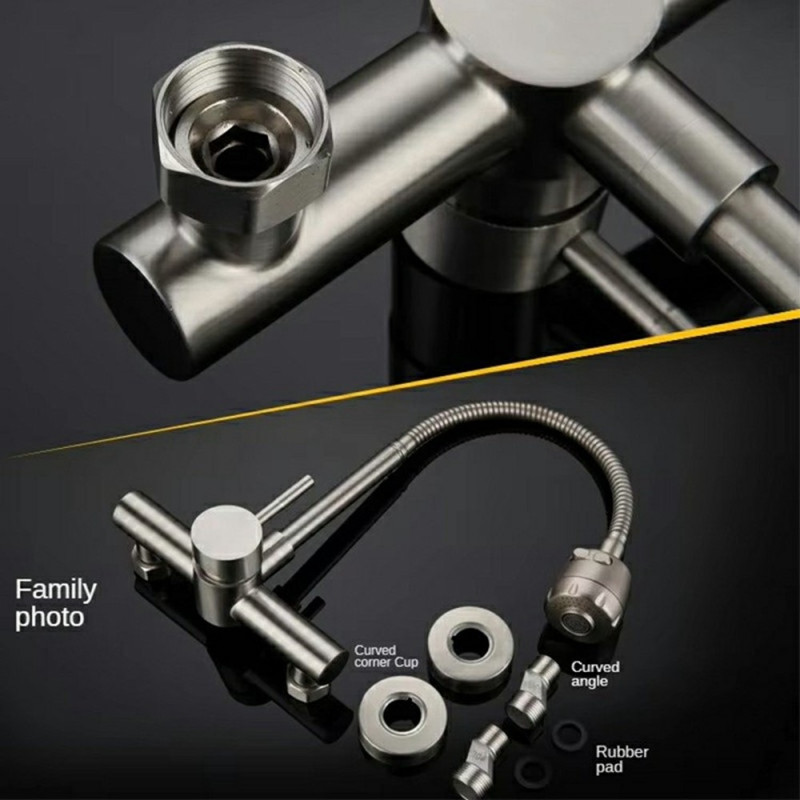 Ruostumattomasta teräksestä valmistettu kuuman ja kylmän veden sekoitin, 2-asentoinen hana