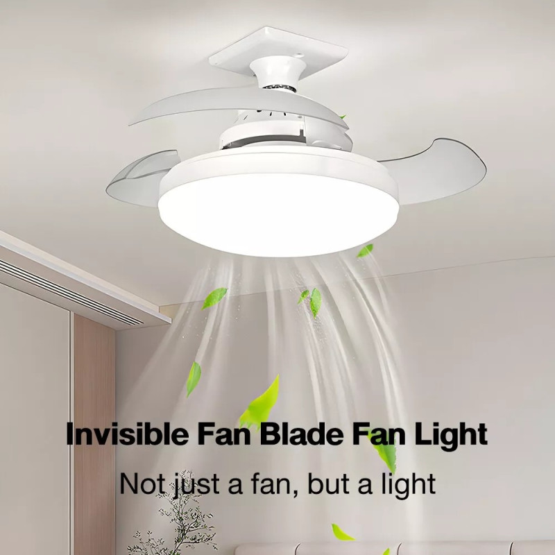 Ceiling Fan E27 Fan Ceiling Light with Remote Control APP Control 3 Speeds Dimmable