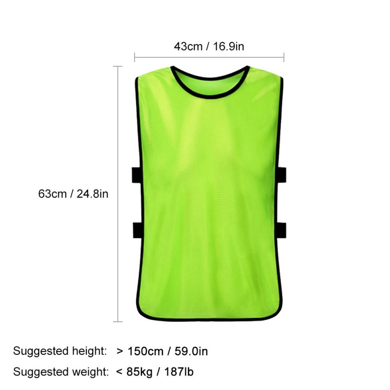 12PCS Adults Football Quick-Drying Football Vest Training Vest - Fluorescent