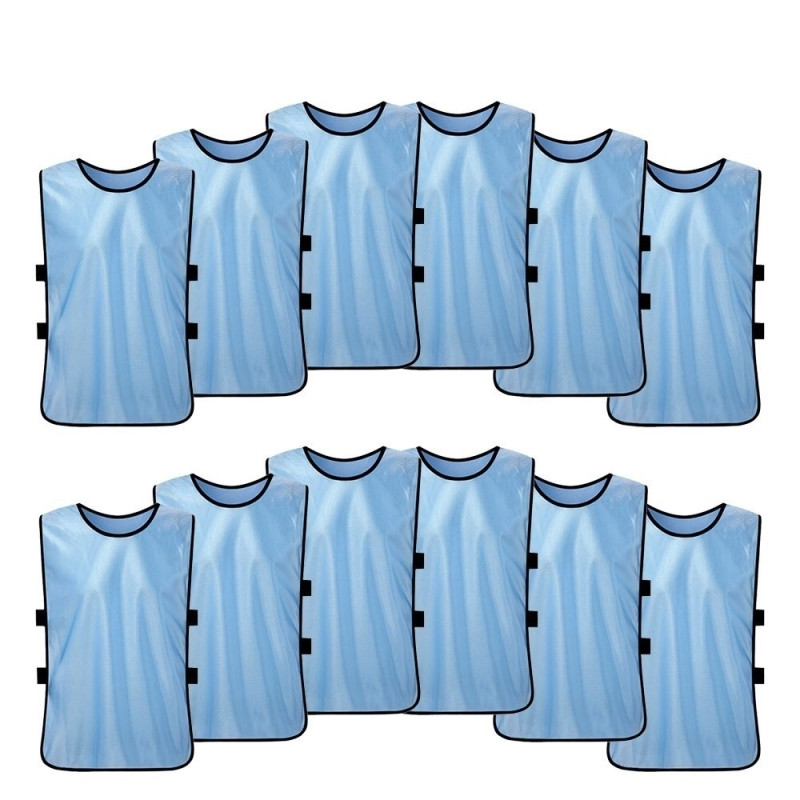 12PCS Adults Football Quick-Drying Football Vest Training Vest - Blue