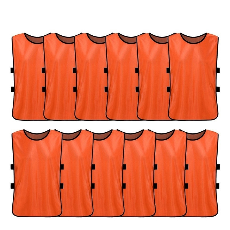 12PCS Adults Football Quick-Drying Football Vest Training Vest - Orange