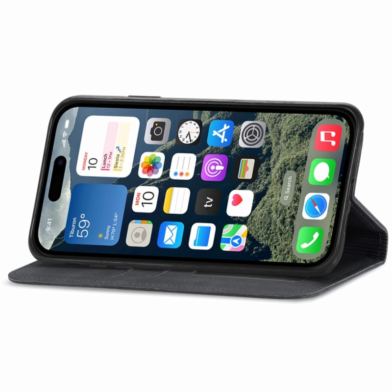 For iPhone 16e deksel med kortholder magnetisk absorberende telefondeksel - Svart